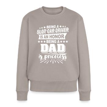 Slot Car Papa - Frauen Premium Bio Pullover - Taupe - Vorne - Julia (174cm)