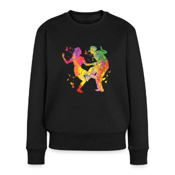 Tanzen Swing 60s Boogie Woogie - Frauen Premium Bio Pullover - Schwarz - Vorne - Julia (174cm)