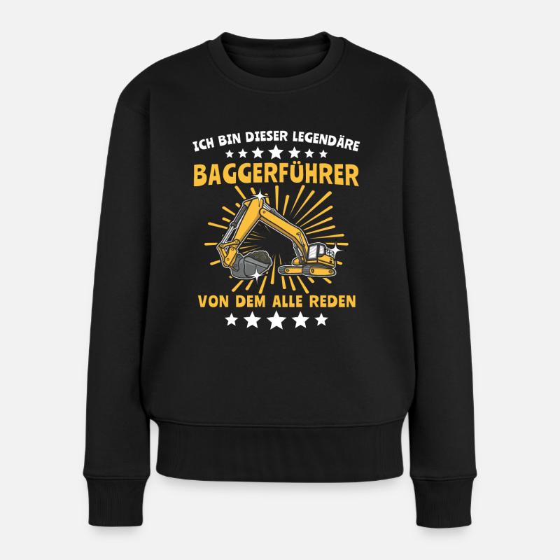 Baggerführer Baggerfahrer - Frauen Premium Bio Pullover - Schwarz