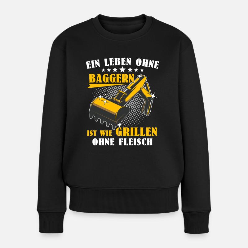 Baggerführer Baggerfahrer - Frauen Premium Bio Pullover - Schwarz