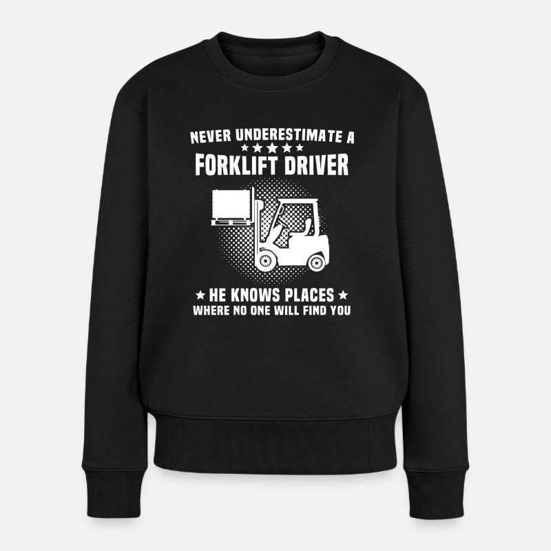 Stapler Staplerfahrer - Frauen Premium Bio Pullover - Schwarz