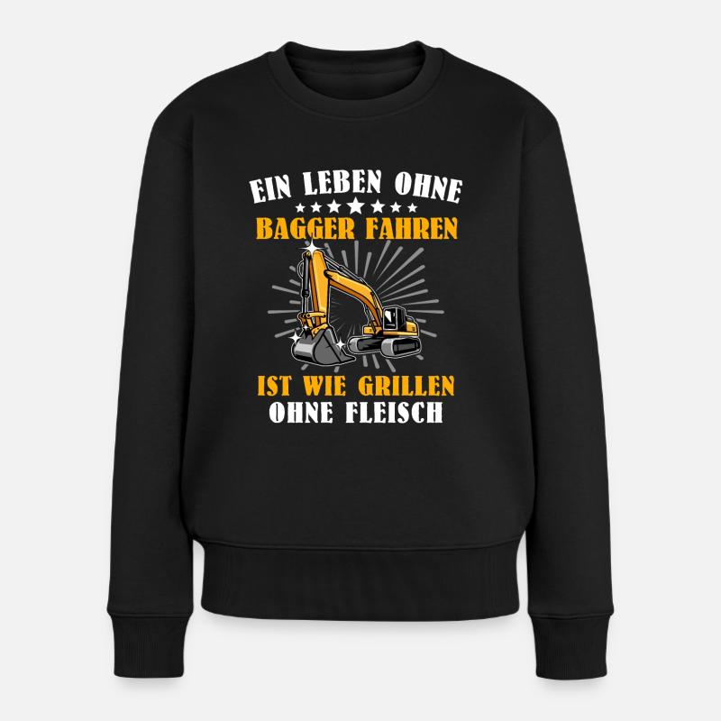 Bagger Baggerfahrer - Frauen Premium Bio Pullover - Schwarz