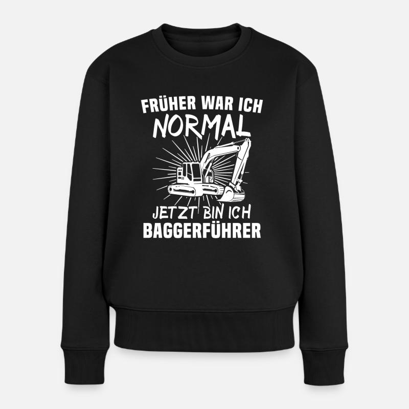 Baggerfahrer Bagger - Frauen Premium Bio Pullover - Schwarz