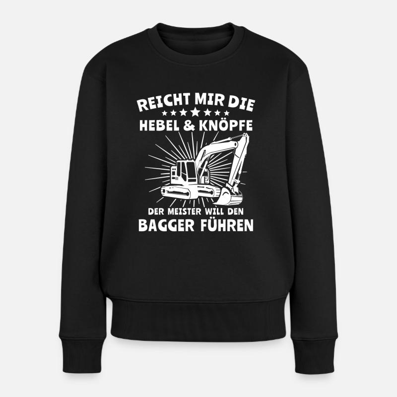 Baggerfahrer Bagger - Frauen Premium Bio Pullover - Schwarz