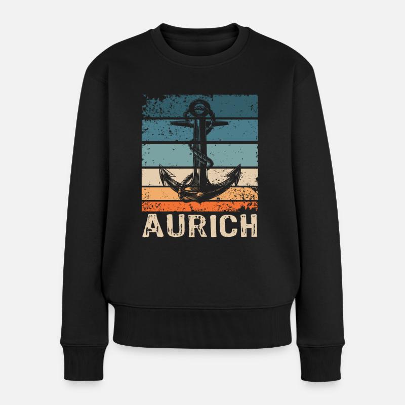 Auricher Sprüche Aurich - Frauen Premium Bio Pullover - Schwarz