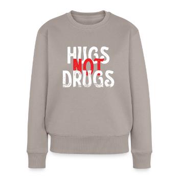 Des câlins au lieu de drogues - Pull Premium bio Femme - taupe - Devant - Julia (174cm)
