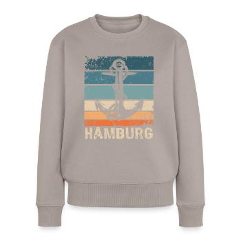 Hamburger Sprüche Hamburg - Frauen Premium Bio Pullover - Taupe - Vorne - Julia (174cm)
