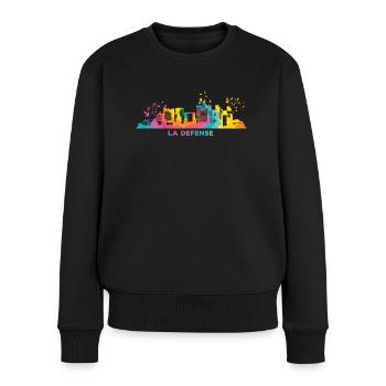 La Defense Skyline Paris - Frauen Premium Bio Pullover - Schwarz - Vorne - Julia (174cm)
