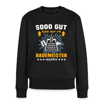 Schwimmmeister Bademeister - Frauen Premium Bio Pullover - Schwarz - Vorne - Julia (174cm)