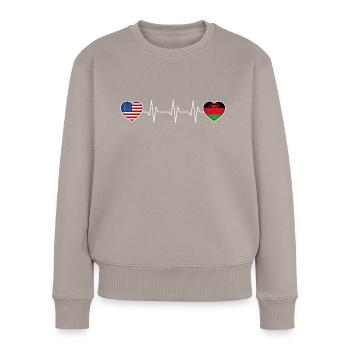 Malawi - Women's Premium Organic Jumper - taupe - Front - Julia (174cm)