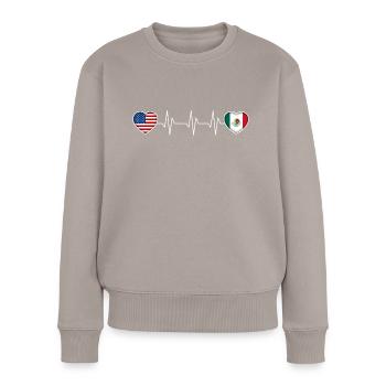 Mexiko - Frauen Premium Bio Pullover - Taupe - Vorne - Julia (174cm)