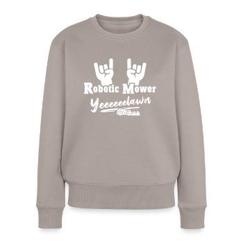 Mähroboter - Frauen Premium Bio Pullover - Taupe - Vorne - Julia (174cm)