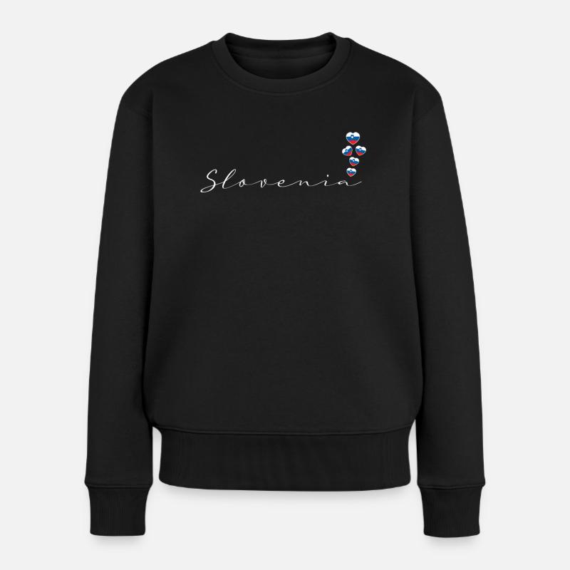 Slowenien - Frauen Premium Bio Pullover - Schwarz