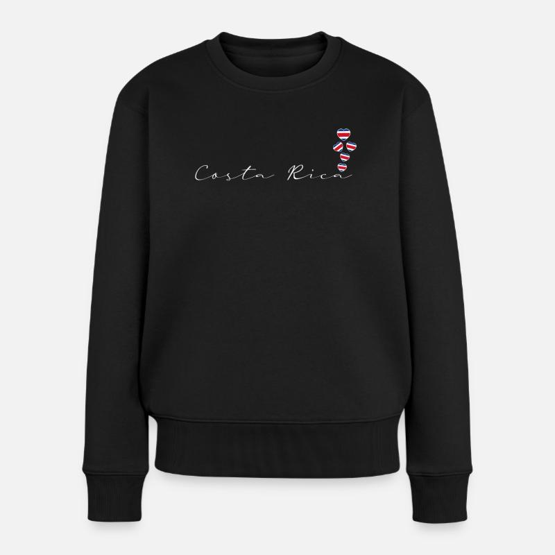 Costa Rica - Frauen Premium Bio Pullover - Schwarz