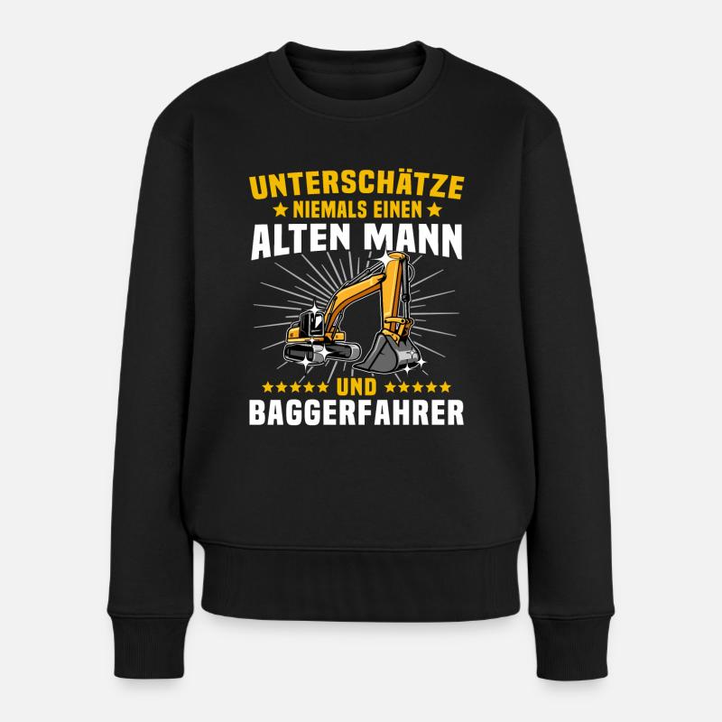 Baggerführer Baggerfahrer - Frauen Premium Bio Pullover - Schwarz
