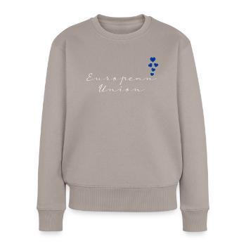 Union européenne - Pull Premium bio Femme - taupe - Devant - Julia (174cm)