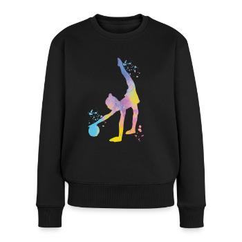 Gymnast with ball rhythmic gymnastics - Women's Premium Organic Jumper - black - Front - Julia (174cm)