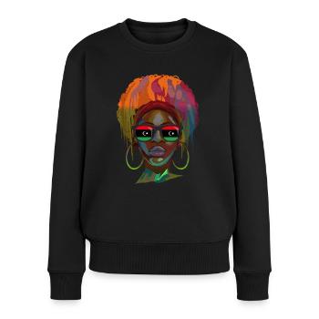Libyen - Frauen Premium Bio Pullover - Schwarz - Vorne - Julia (174cm)