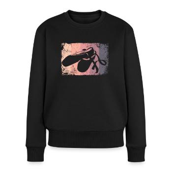 Ballettschuhe Vintage Frau Ballerina - Frauen Premium Bio Pullover - Schwarz - Vorne - Julia (174cm)