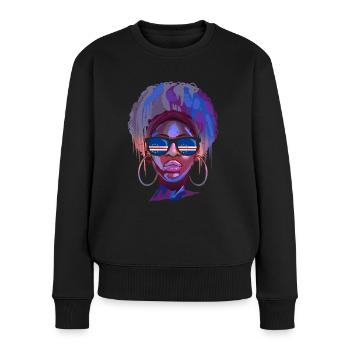 Cap Vert - Pull Premium bio Femme - noir - Devant - Julia (174cm)