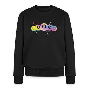 Bingo Bälle Farbsprotzer Frauen Männer Bingo - Frauen Premium Bio Pullover - Schwarz - Vorne - Julia (174cm)