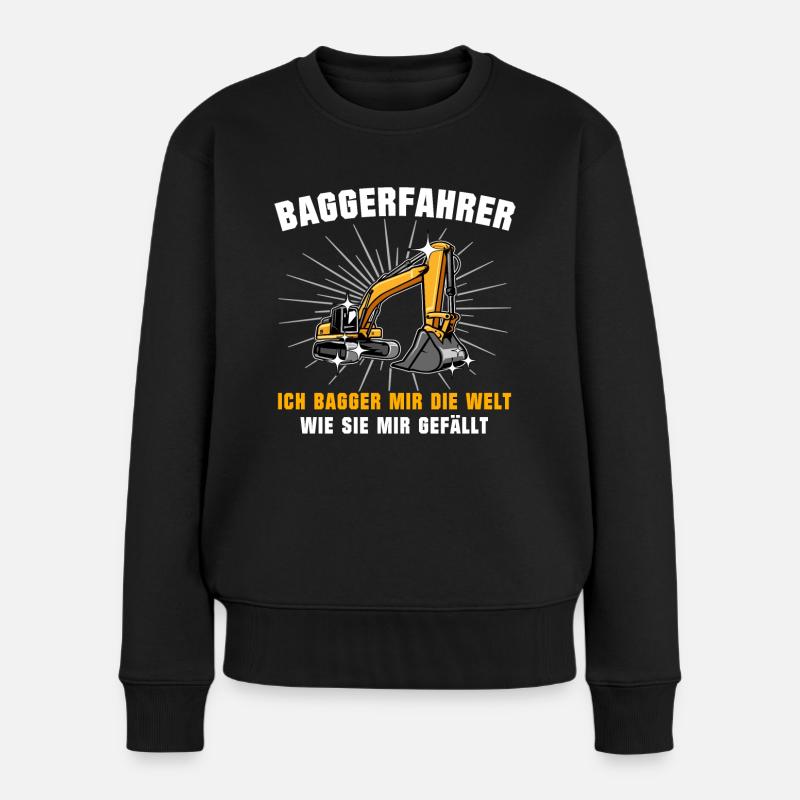 Baggerfuehrer Baggerfahrer - Frauen Premium Bio Pullover - Schwarz