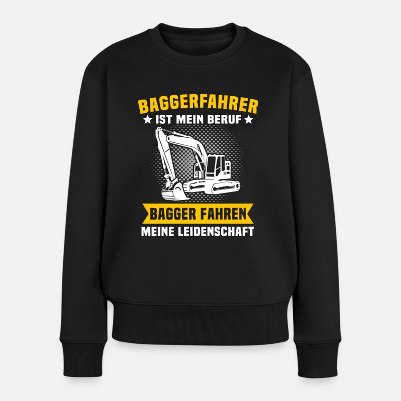 Baggerfuehrer Baggerfahrer - Frauen Premium Bio Pullover - Schwarz