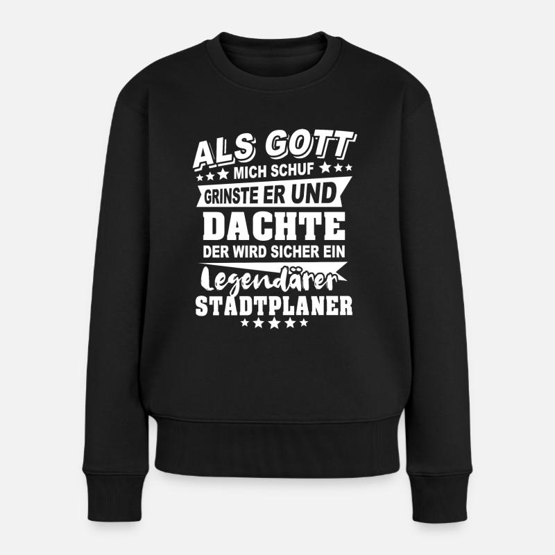 Stadtplaner - Frauen Premium Bio Pullover - Schwarz