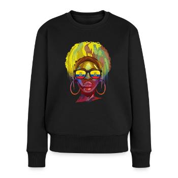 Ecuador - Frauen Premium Bio Pullover - Schwarz - Vorne - Julia (174cm)