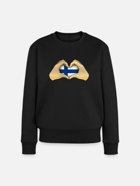 Finnland - Frauen Premium Bio Pullover - Schwarz
