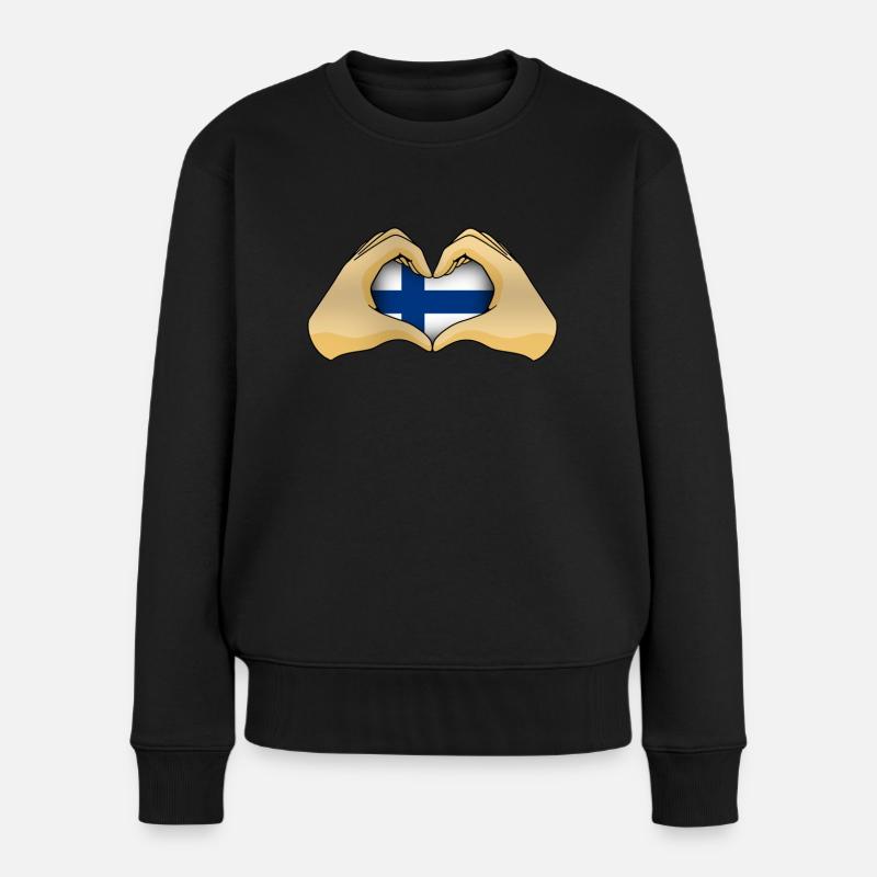 Finnland - Frauen Premium Bio Pullover - Schwarz