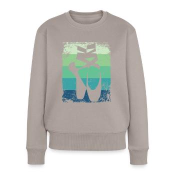 Ballettschuhe Vintage Frau Ballerina - Frauen Premium Bio Pullover - Taupe - Vorne - Julia (174cm)