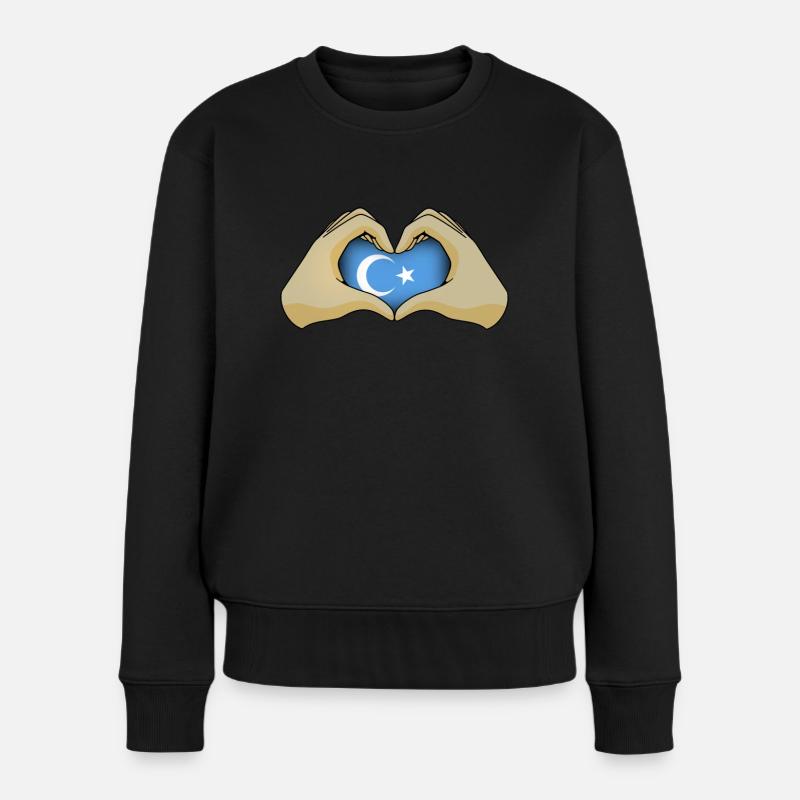 Uiguren - Frauen Premium Bio Pullover - Schwarz