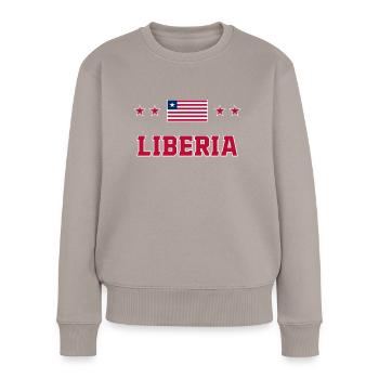Liberia - Frauen Premium Bio Pullover - Taupe - Vorne - Julia (174cm)