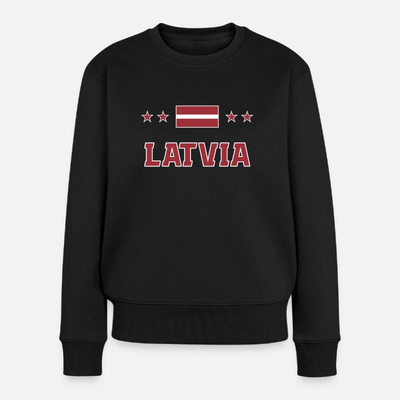 Lettland - Frauen Premium Bio Pullover - Schwarz