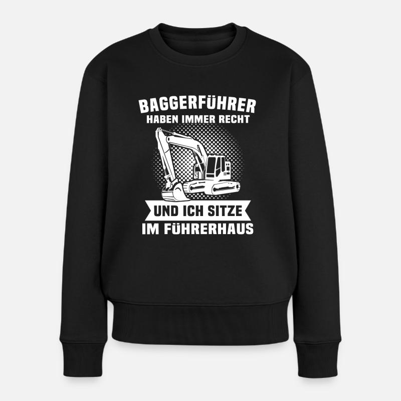 Baggerführer Baggerfahrer - Frauen Premium Bio Pullover - Schwarz