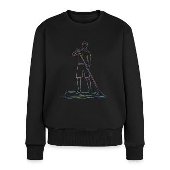 Stand Up Paddling Stand Up Board Sup - Frauen Premium Bio Pullover - Schwarz - Vorne - Julia (174cm)