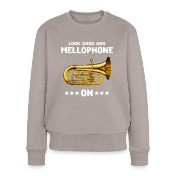 Mellophonspieler Mellophone - Frauen Premium Bio Pullover - Taupe - Vorne - Julia (174cm)