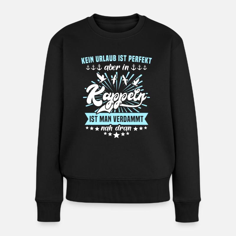 Kappeln - Frauen Premium Bio Pullover - Schwarz