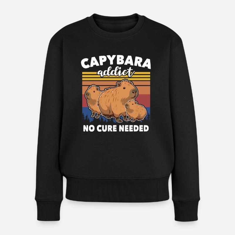 Capybara - Frauen Premium Bio Pullover - Schwarz