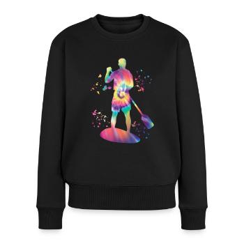 Stand Up Paddling Stand Up Board Sup - Frauen Premium Bio Pullover - Schwarz - Vorne - Julia (174cm)