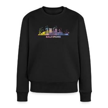 Baltimorean Watercolor Skyline Baltimore - Women's Premium Organic Jumper - black - Front - Julia (174cm)