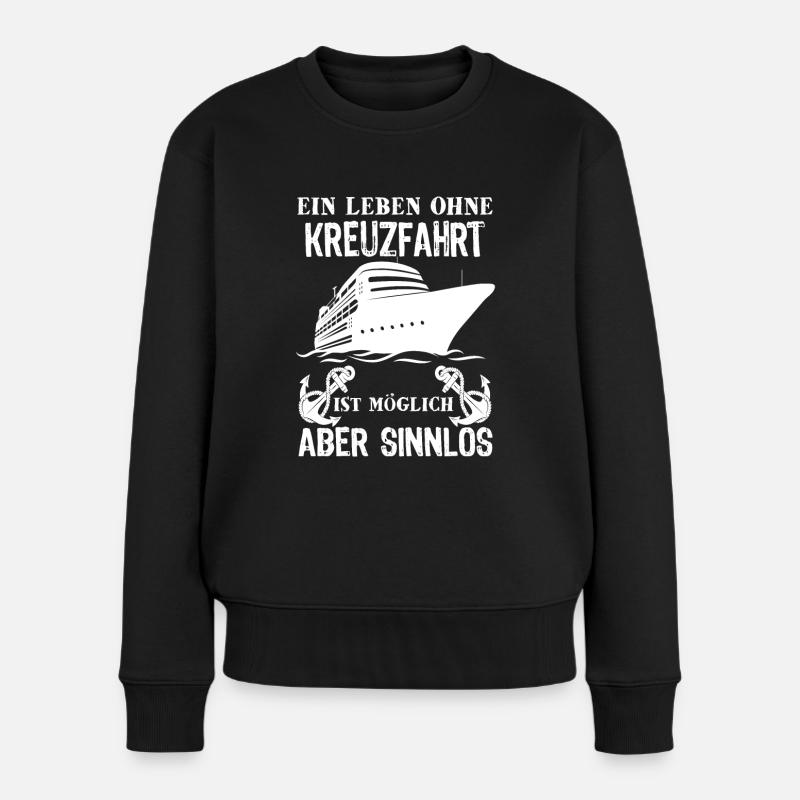 Kreuzfahrt Kreuzfahrtschiff - Frauen Premium Bio Pullover - Schwarz