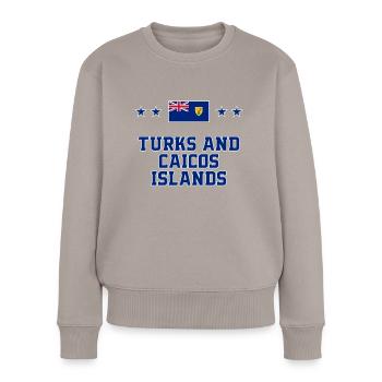 Turks und Caicosinseln - Frauen Premium Bio Pullover - Taupe - Vorne - Julia (174cm)