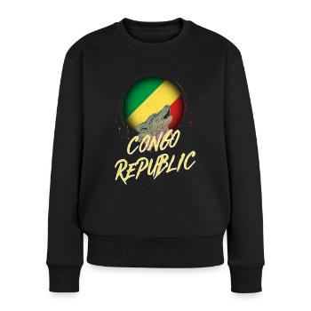 République du Congo - Pull Premium bio Femme - noir - Devant - Julia (174cm)