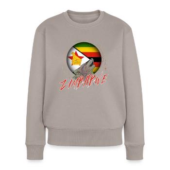 Zimbabwe - Pull Premium bio Femme - taupe - Devant - Julia (174cm)