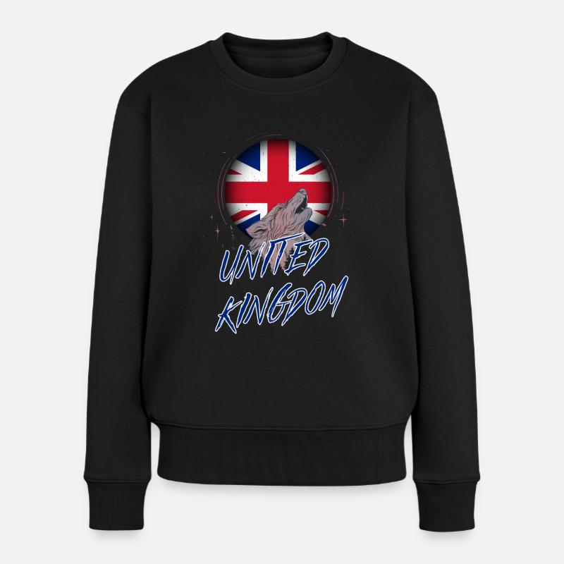 Großbritannien - Frauen Premium Bio Pullover - Schwarz