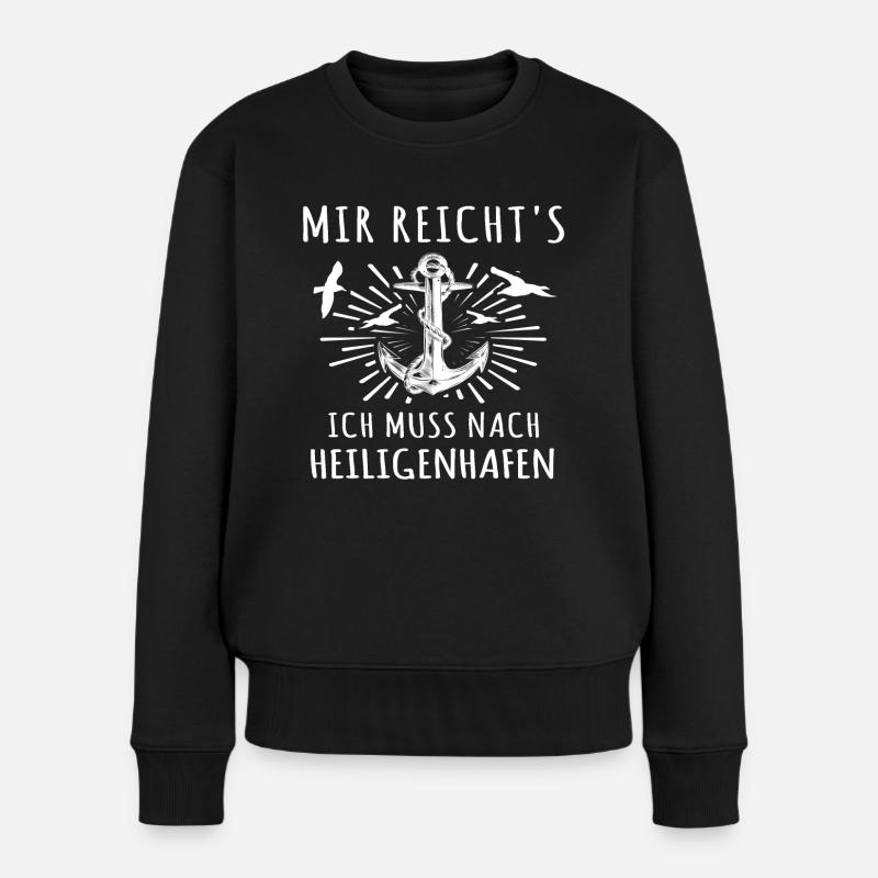 Heiligenhafen - Frauen Premium Bio Pullover - Schwarz