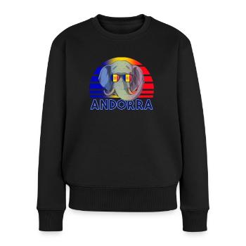 Andorra - Frauen Premium Bio Pullover - Schwarz - Vorne - Julia (174cm)