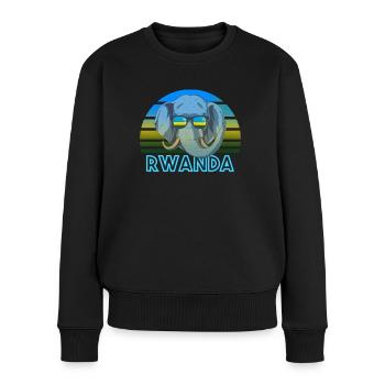 Ruanda - Frauen Premium Bio Pullover - Schwarz - Vorne - Julia (174cm)